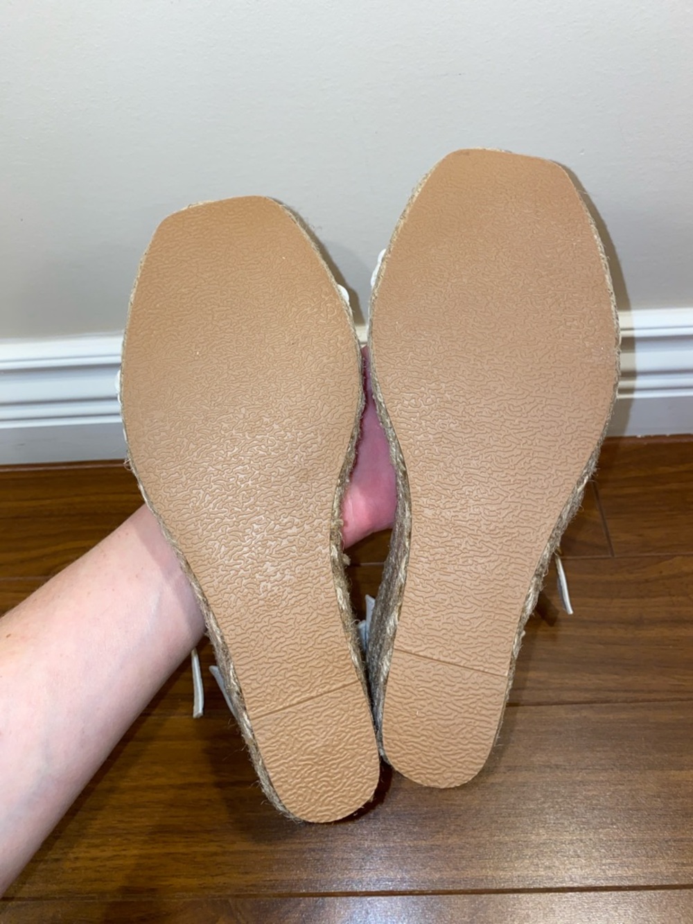 Ardene White Braided Ankle-Strap Espadrille Wedges - Picture 7 of 9